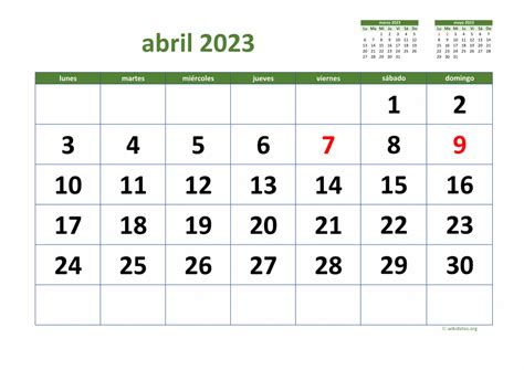 Mes De Abril 2023 Calendario abril 2023 en Word, Excel y PDF - Calendarpedia